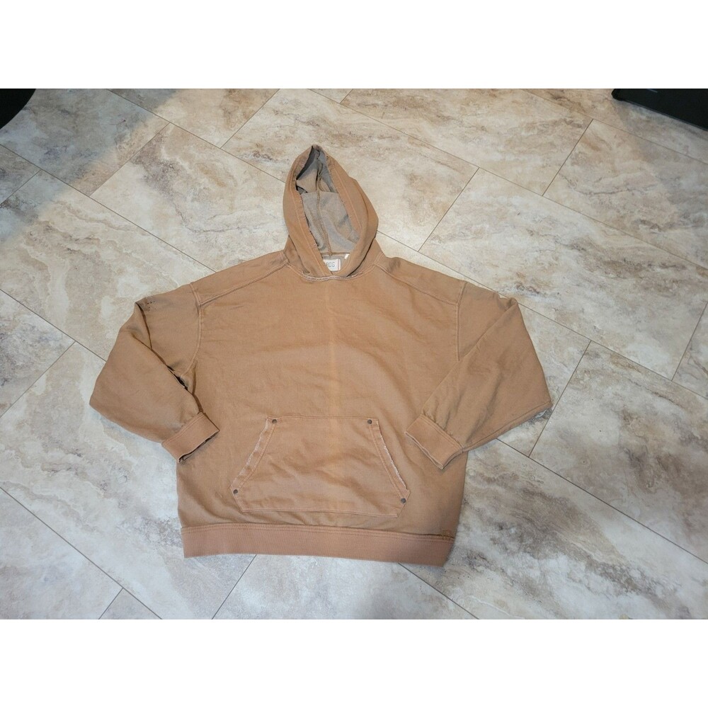 Men's Light Brown BDG Distressed Hoodie W Pockets Sz Medium